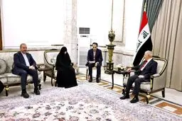 دیدار همسر شهید رئیسی با رئیس جمهور عراق در بغداد
