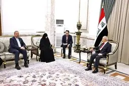دیدار همسر شهید رئیسی با رئیس جمهور عراق در بغداد