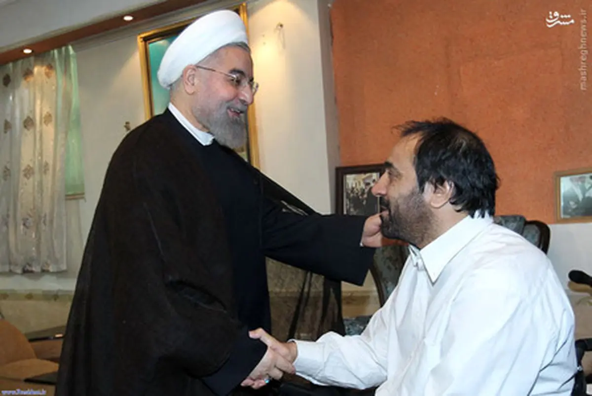 دیدار روحانی با جانباز بالای 70درصد/ عکس