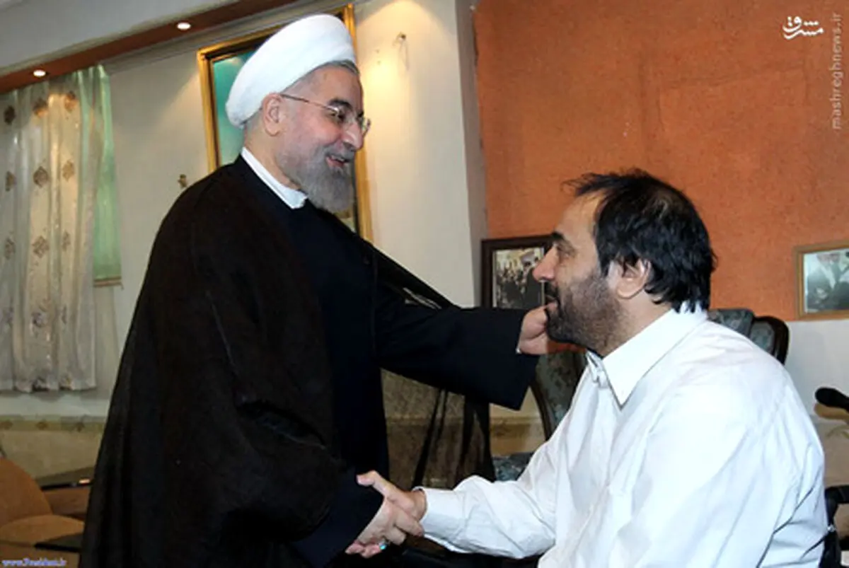 دیدار روحانی با جانباز بالای 70درصد/ عکس