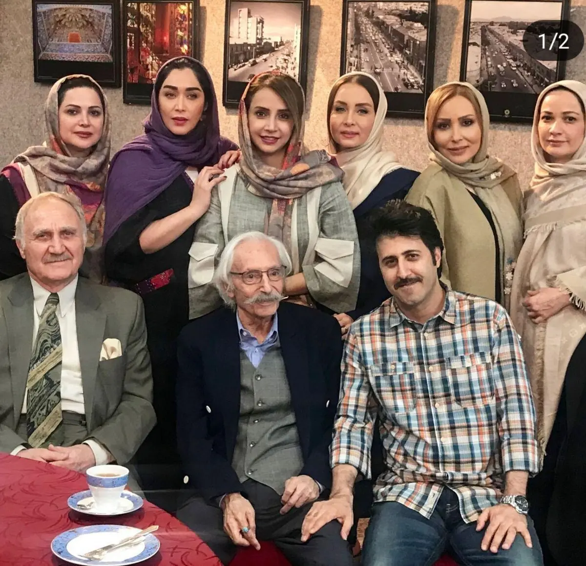 دورهمی بازیگران سینما و تلویزیون با استاد جمشید مشایخی و حسین کلانی/عکس