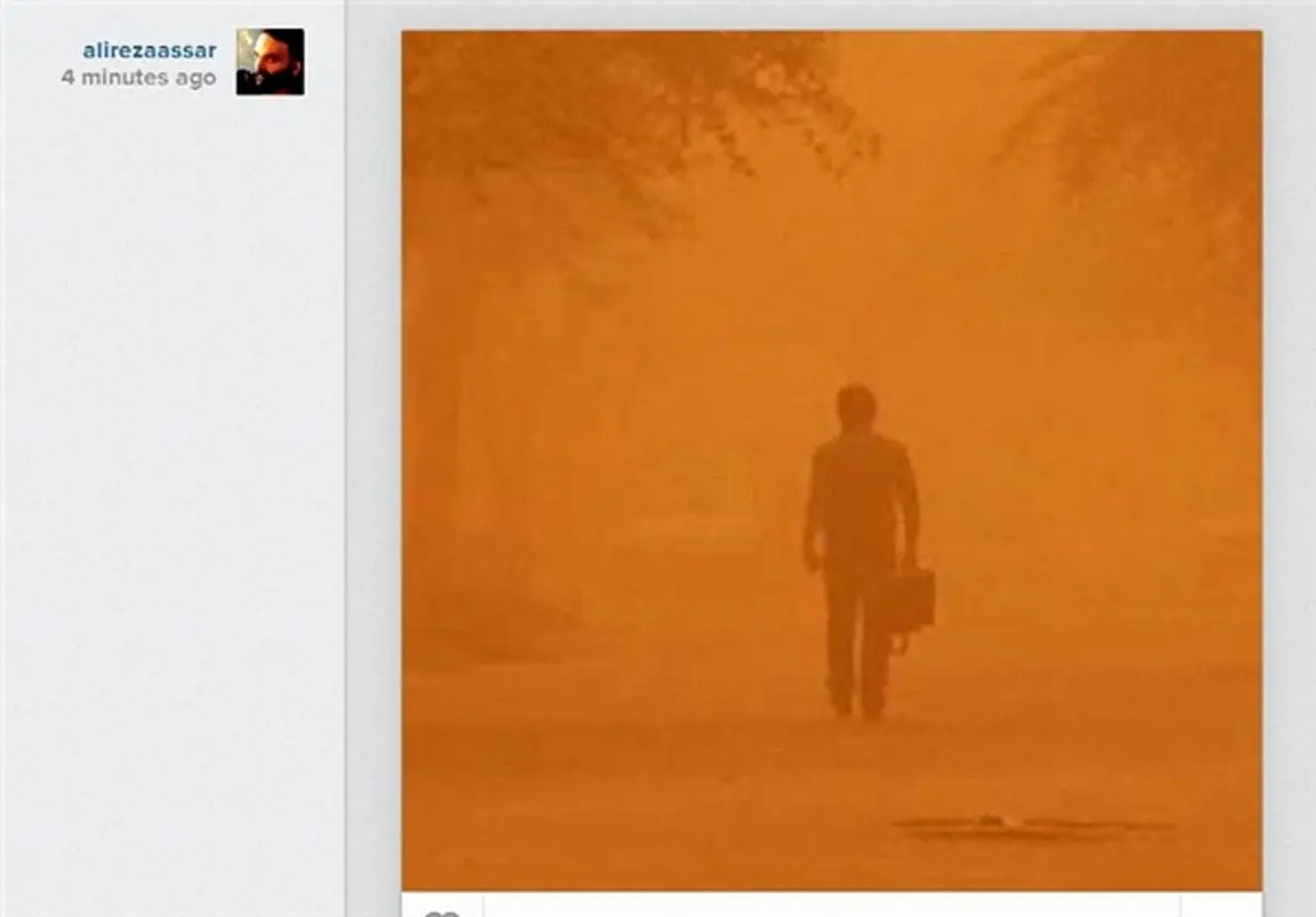 گردوخاک هنرمندان در شبکه‌های مجازی در اعتراض به آلودگی شدید اهواز /تصاویر