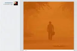 گردوخاک هنرمندان در شبکه‌های مجازی در اعتراض به آلودگی شدید اهواز /تصاویر