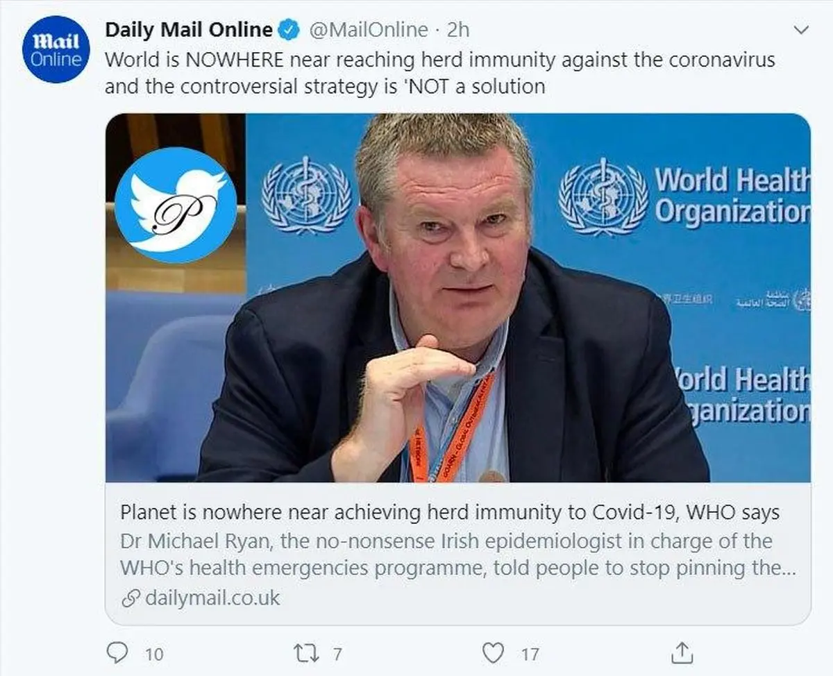 سازمان جهانی بهداشت دوباره آب پاکی روی دست مردم دنیا ریخت + توئیتر