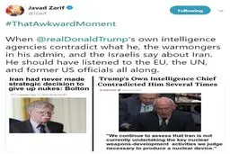 توئيتر: واکنش ظریف به توئیت ترامپ درباره ایران و برجام