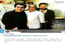 حامد بهداد و جعفر پناهی در قهوه خانه معروف آقا یحیی/عکس