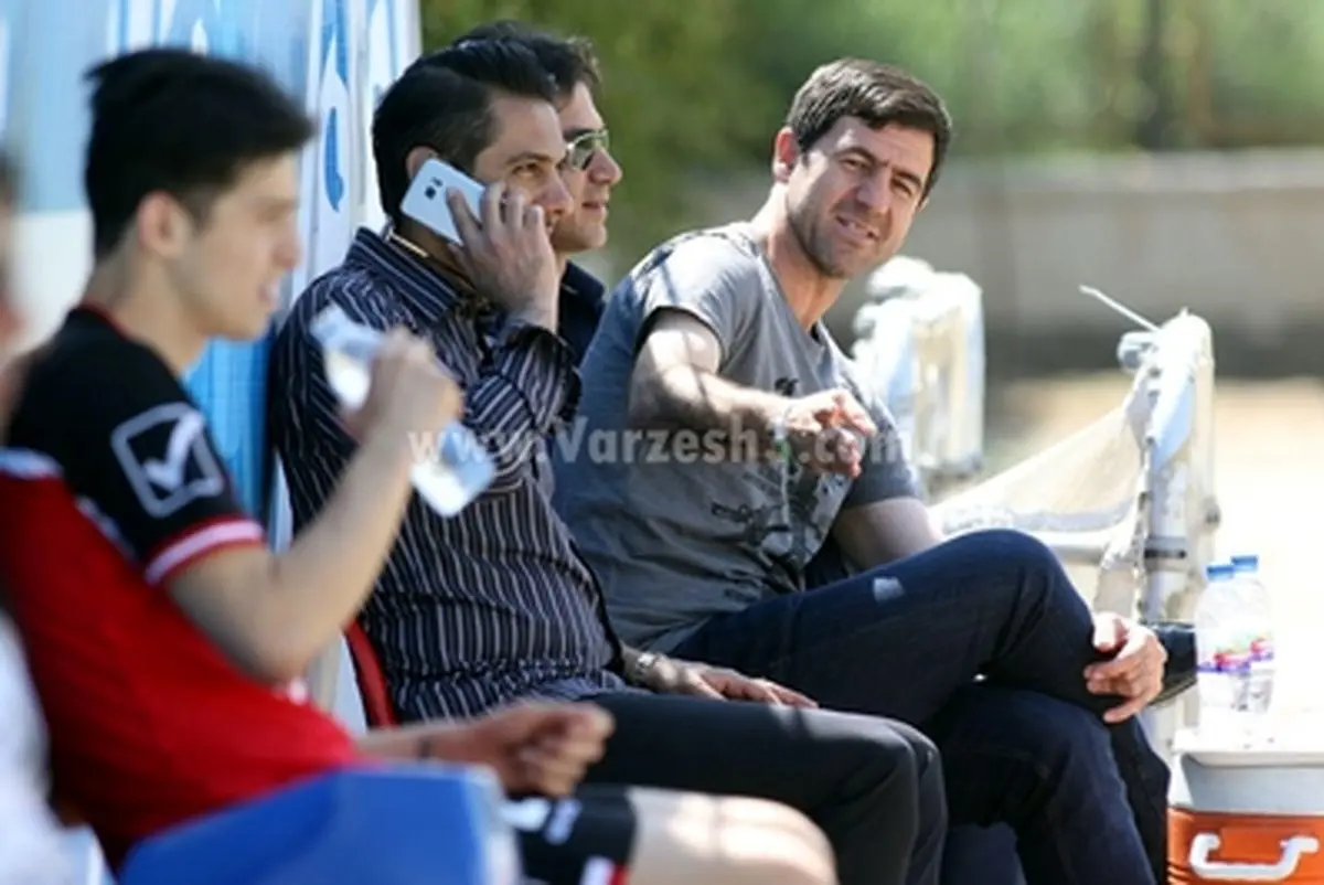 شوخی‌ کریم باقری با دو بازیکن تیم ملی/ تصاویر