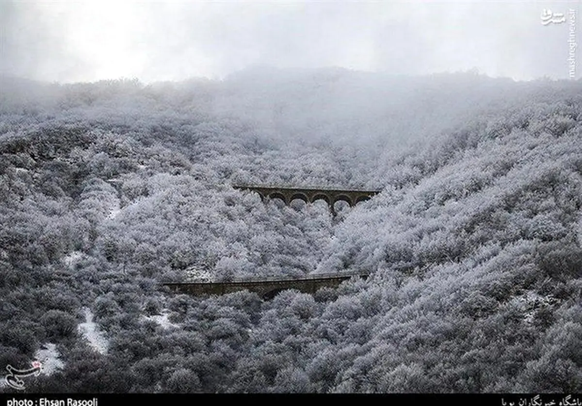 پل ورسک در نمایی برفی/عکس