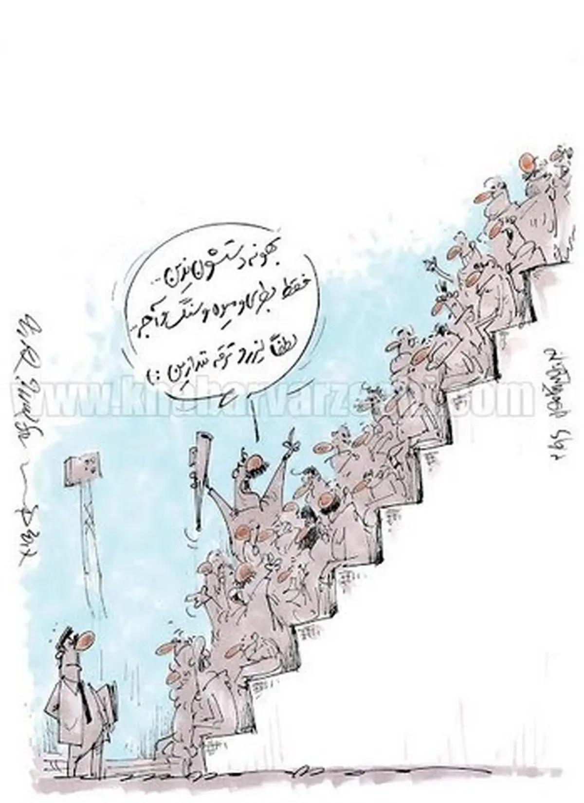 مراقب باشید؛ فقط بطری و سنگ و آجر!/کاریکاتور