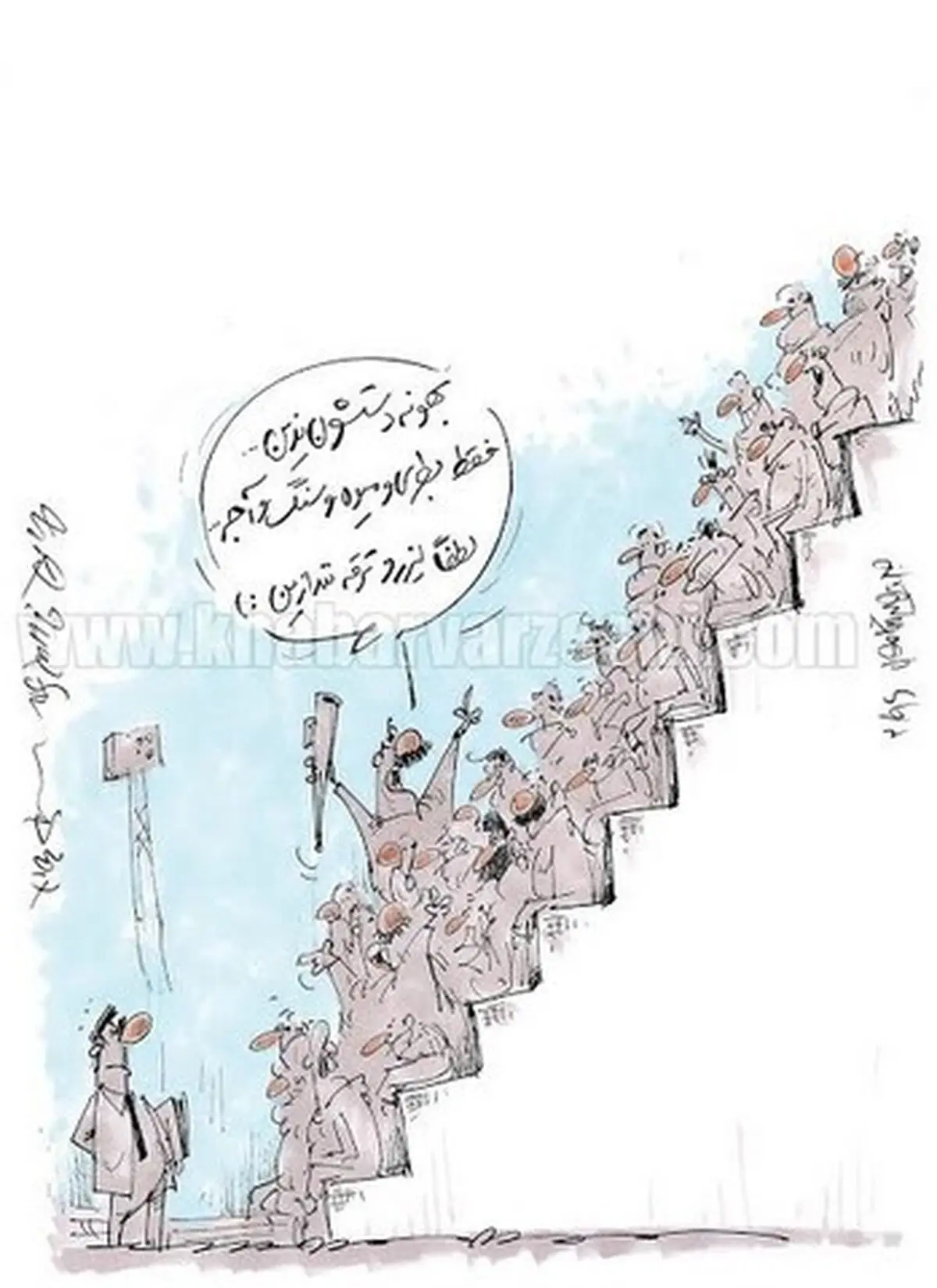 مراقب باشید؛ فقط بطری و سنگ و آجر!/کاریکاتور