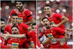 خوشحالی بازیکنان تیم پرسپولیس بعد از گل علیپور/عکس