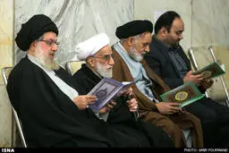 حضور معاون اول رئیس جمهور، وزرا، نمایندگان مجلس، سیدحسن خمینی، احمدی نژاد، قالیباف و ... در مراسم بزرگداشت همسر آیت الله جنتی/ تصاویر