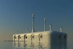 ساخت مسجد شناور عجیب و دیدنی بر روی دریا / عکس