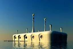 ساخت مسجد شناور عجیب و دیدنی بر روی دریا / عکس