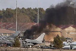 سقوط یک فروند هواپیمای اف شانزده نیروی هوایی یونان در اسپانیا/تصاویر