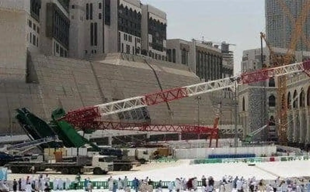 عاملان حادثه سقوط جرثقیل در مکه تبرئه شدند! +عکس