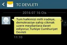 پیامک دولت ترکیه به مردم/ عکس