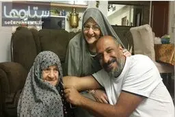 امیر جعفری در کنار مادر و مادربزرگش/عکس