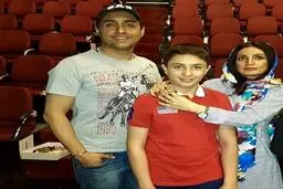عکس / بازیگر سریال فوق لیسانسه ها در کنار همسر و فرزندش
