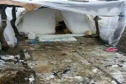 وضعیت مناطق زلزله زده پس از باران امروز/عکس