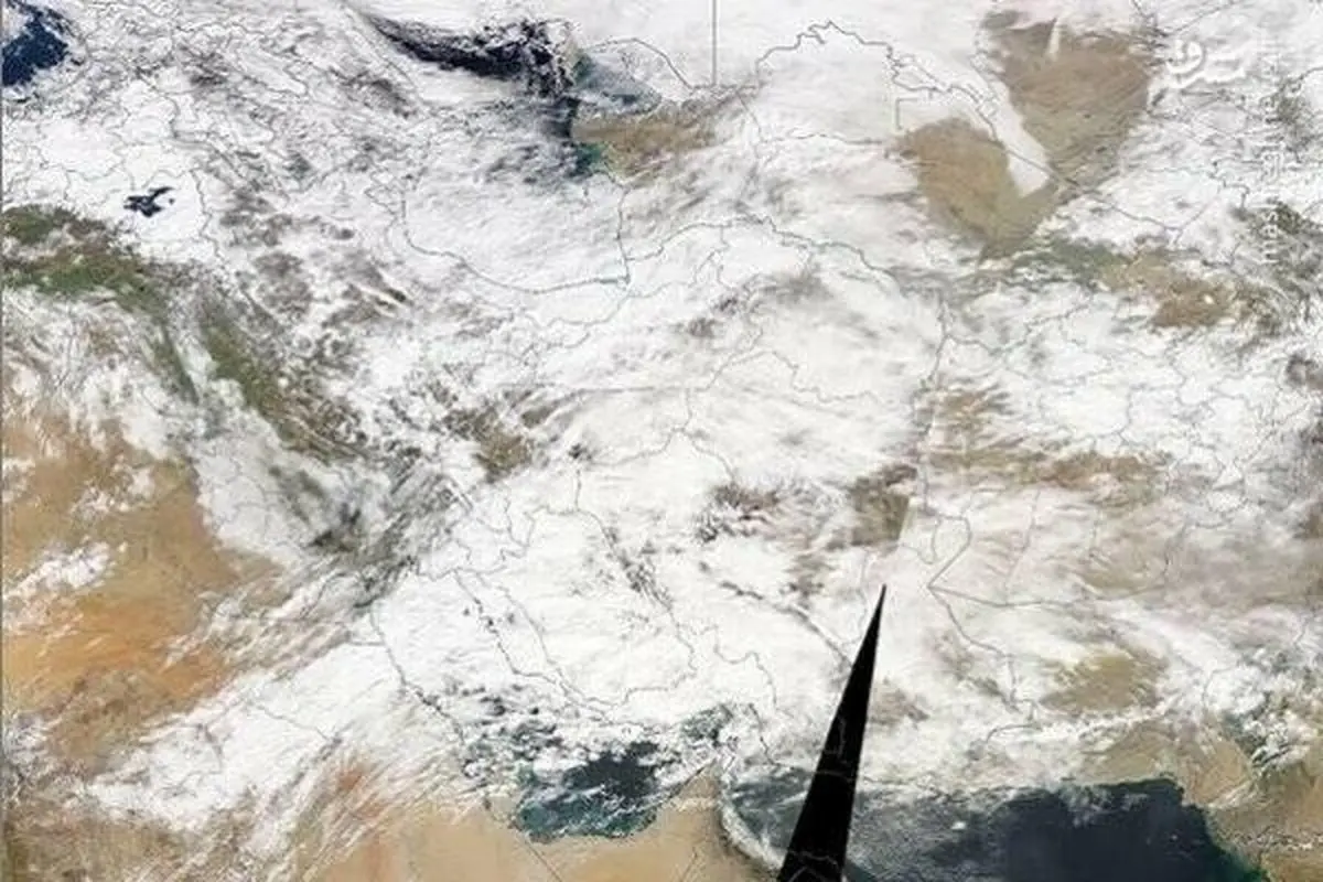 تصویر ماهواره‌ای پوشش برف در کشور/ عکس