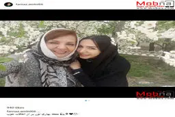 سلفی زهره حمیدی و فرناز امینی در میان شکوفه های بهاری/ عکس
