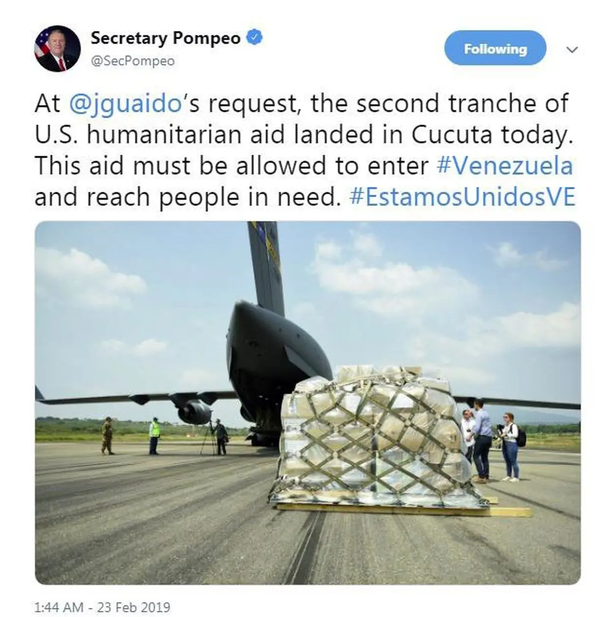 دومین محموله آمریکایی کمک برای مخالفان ونزوئلا/عکس