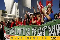 اعتصاب هزاران معلم در لس آنجلس به دلیل دستمزد پائین/ عکس