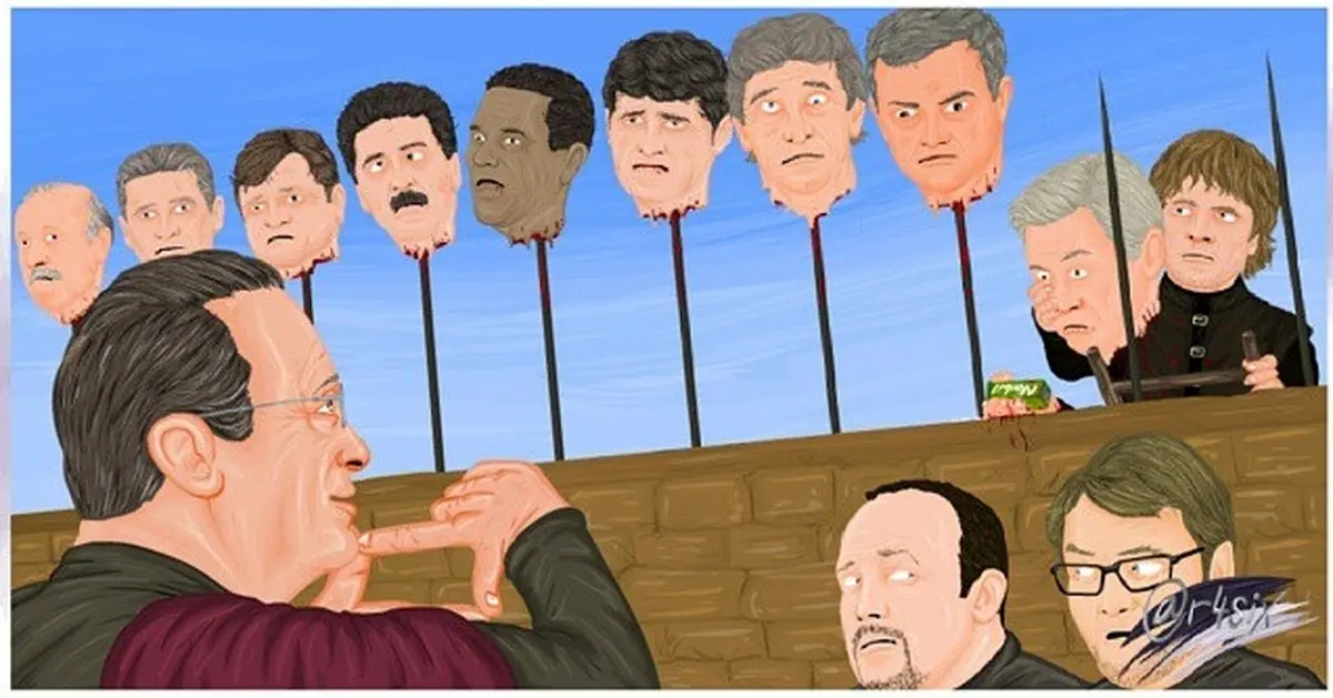 پرز، آنچلوتی، بنیتز ، کی روش و ... در سریال معروف!/کاریکاتور