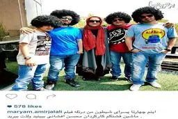 عکسی جالب از پشت صحنه فیلم ماشین قشنگم
