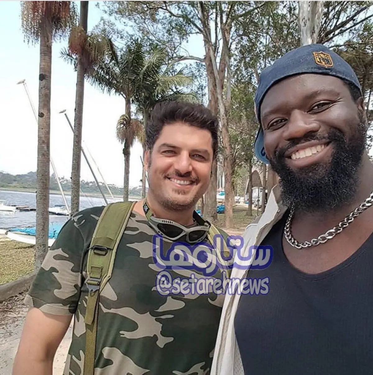 سام درخشانی در پشت صحنه فیلمی در برزیل/عکس