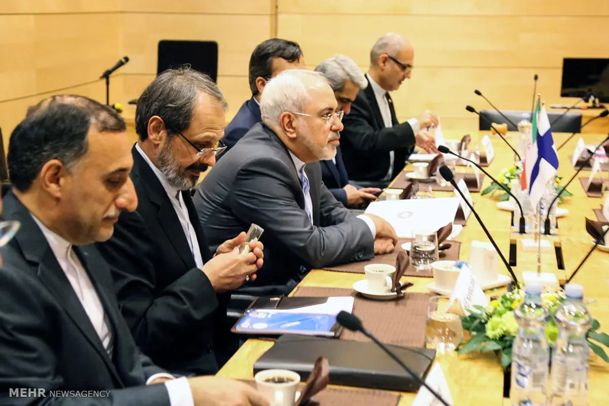 دیدار ظریف با رئیس پارلمان فنلاند/ عکس