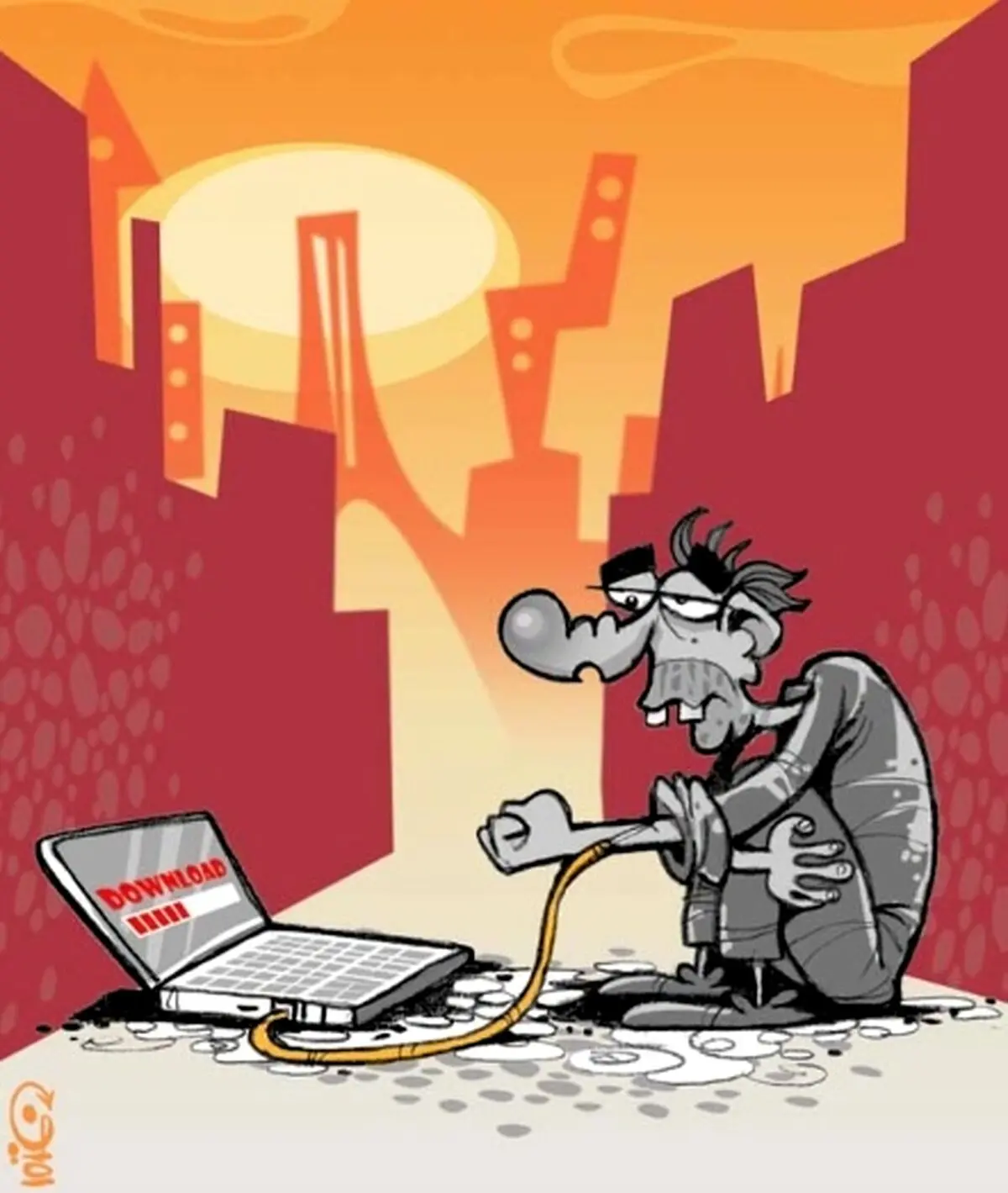 ساقی اینترنتی!/کاریکاتور