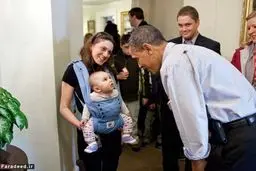 بازی کردن اوباما با کودکان/تصاویر