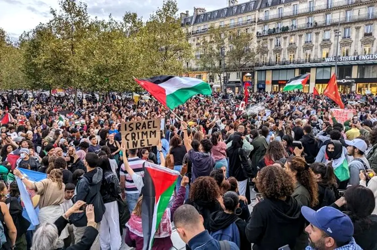 تظاهرات حامیان فلسطین در پاریس به رغم سرکوب پلیس فرانسه