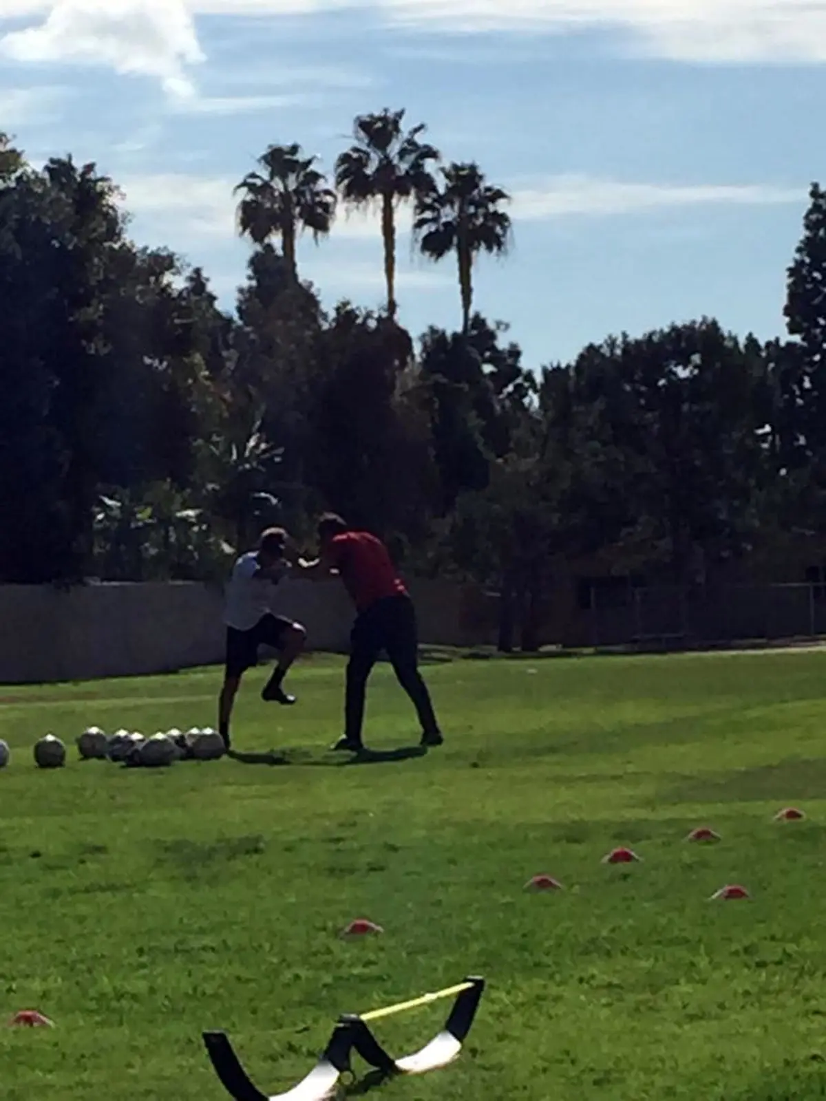 تمرین احمدرضا عابدزاده و شاگردش در آمریکا/ عکس