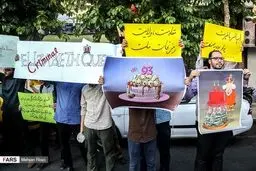 تصاویر: تجمع دانشجویان مقابل سفارت انگلیس