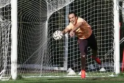 عکس/ وقتی علي کريمي دروازه‌بان شد