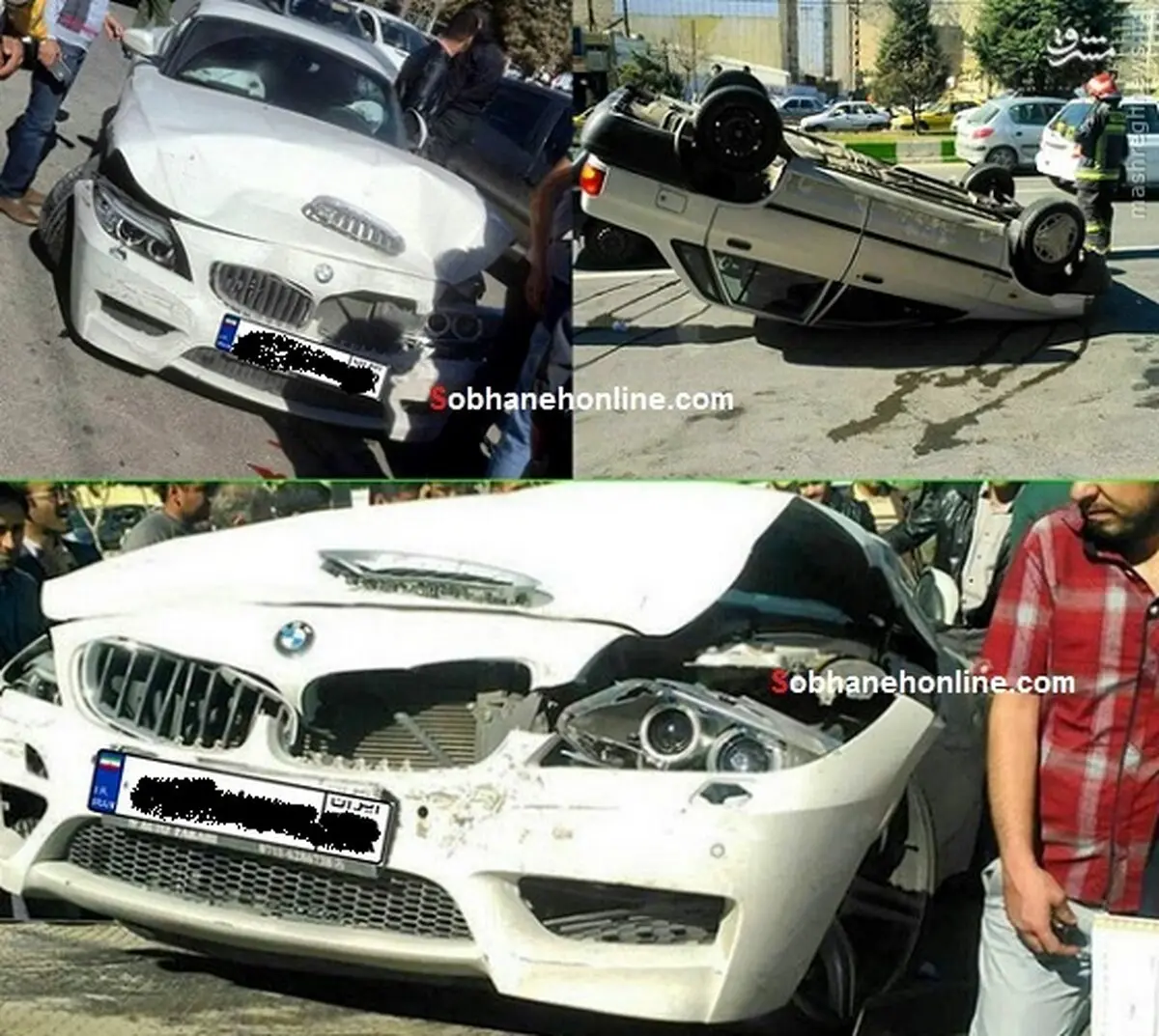 تصادف شدید پراید و BMW لوکس/عکس