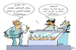 کاریکاتور/ لوازم آرایشی با ضایعات مرغ!