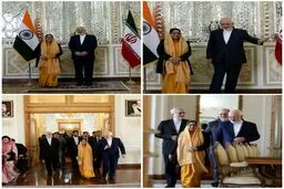 دیدار وزیر خارجه هند با ظریف/ عکس