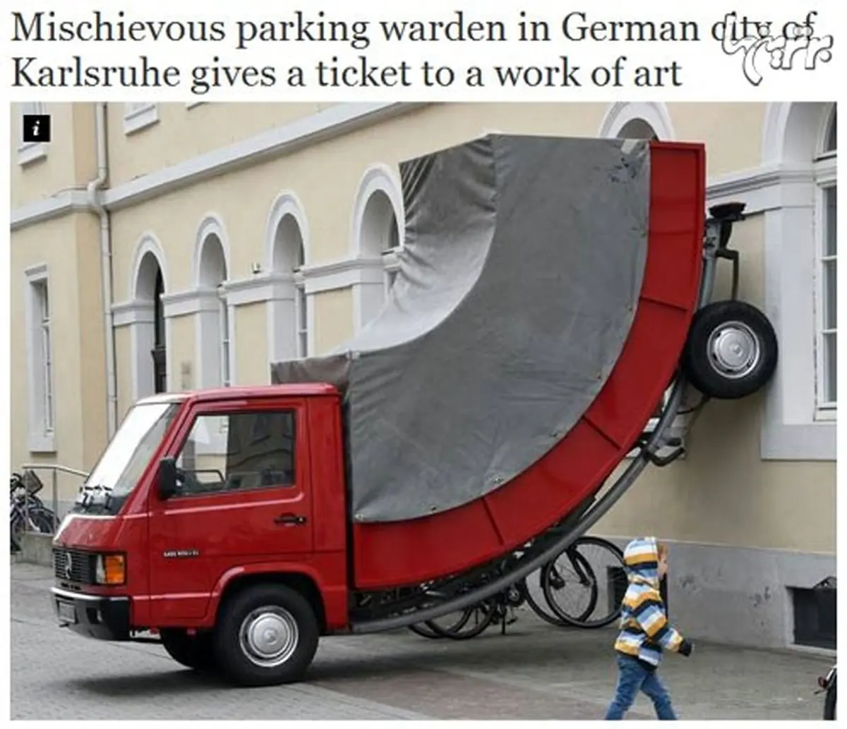 مجسمه جالب برای هشدار ترافیکی /عکس