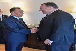 دیدار نماینده کیم جونگ اون با وزیر خارجه آمریکا/عکس