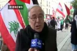 تظاهرات حمایت از لبنان و فلسطین در پاریس 