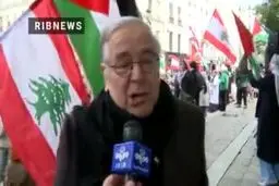 تظاهرات حمایت از لبنان و فلسطین در پاریس 