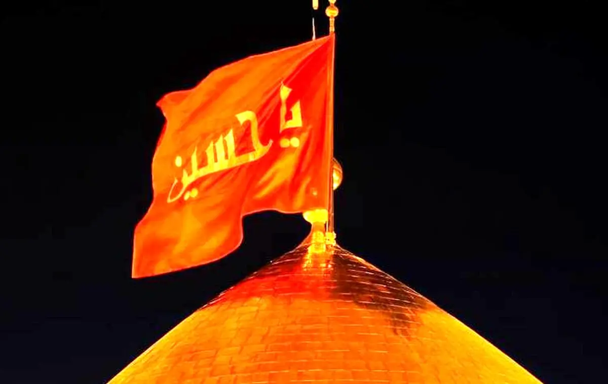 بارش باران بر فراز گنبد امام حسین(ع)