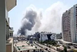 تصاویر جدید از آتش‌سوزی وسیع در منطقه آزاد انزلی